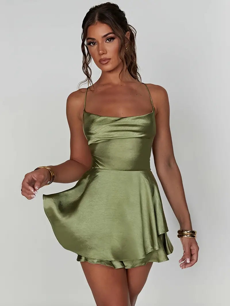 Ralayna Backless Strap Tiered Mini Dress