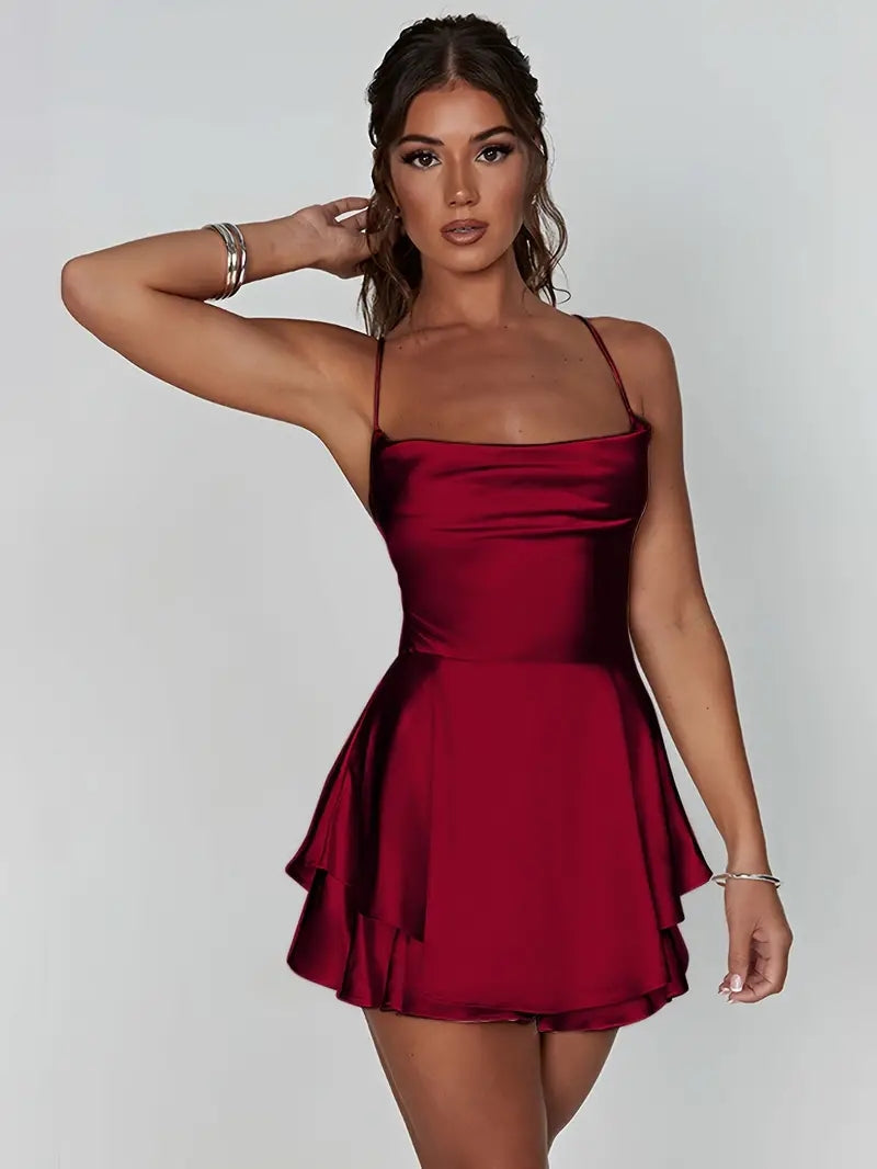 Ralayna Backless Strap Tiered Mini Dress