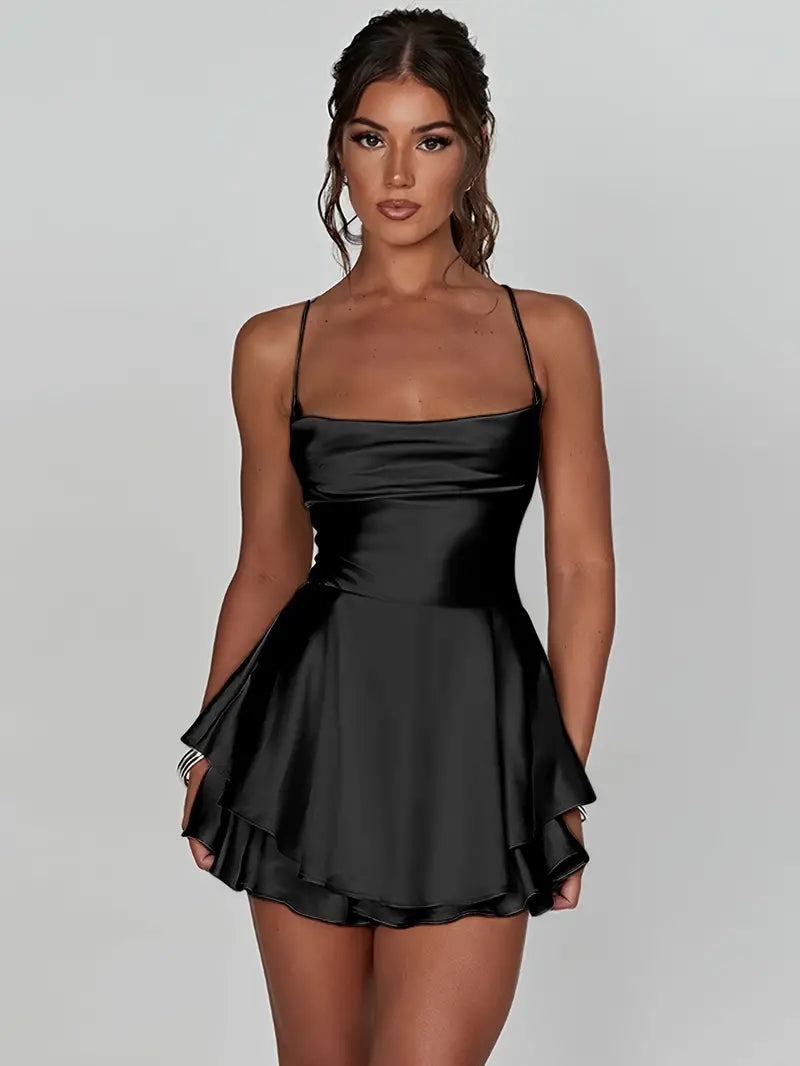 Ralayna Backless Strap Tiered Mini Dress