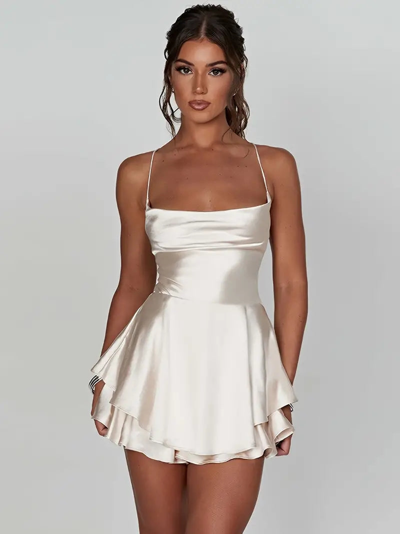 Ralayna Backless Strap Tiered Mini Dress