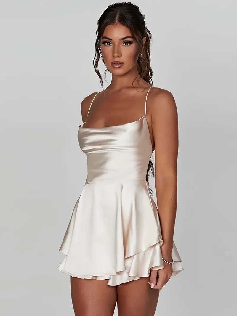 Ralayna Backless Strap Tiered Mini Dress