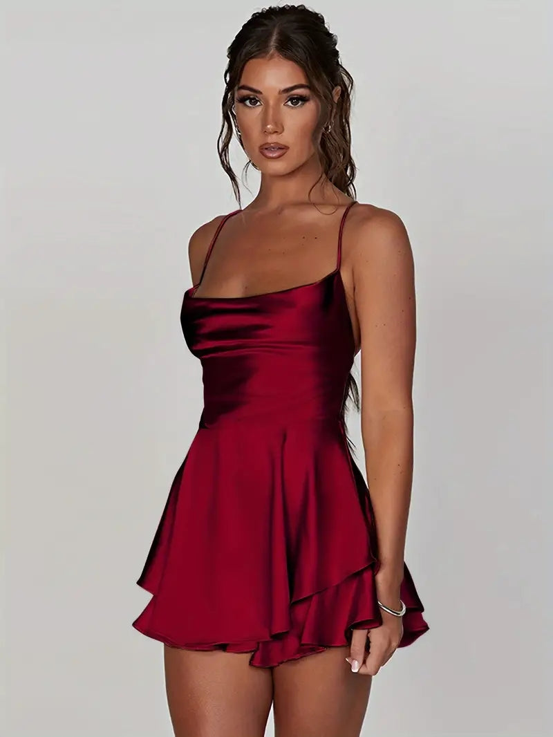 Ralayna Backless Strap Tiered Mini Dress