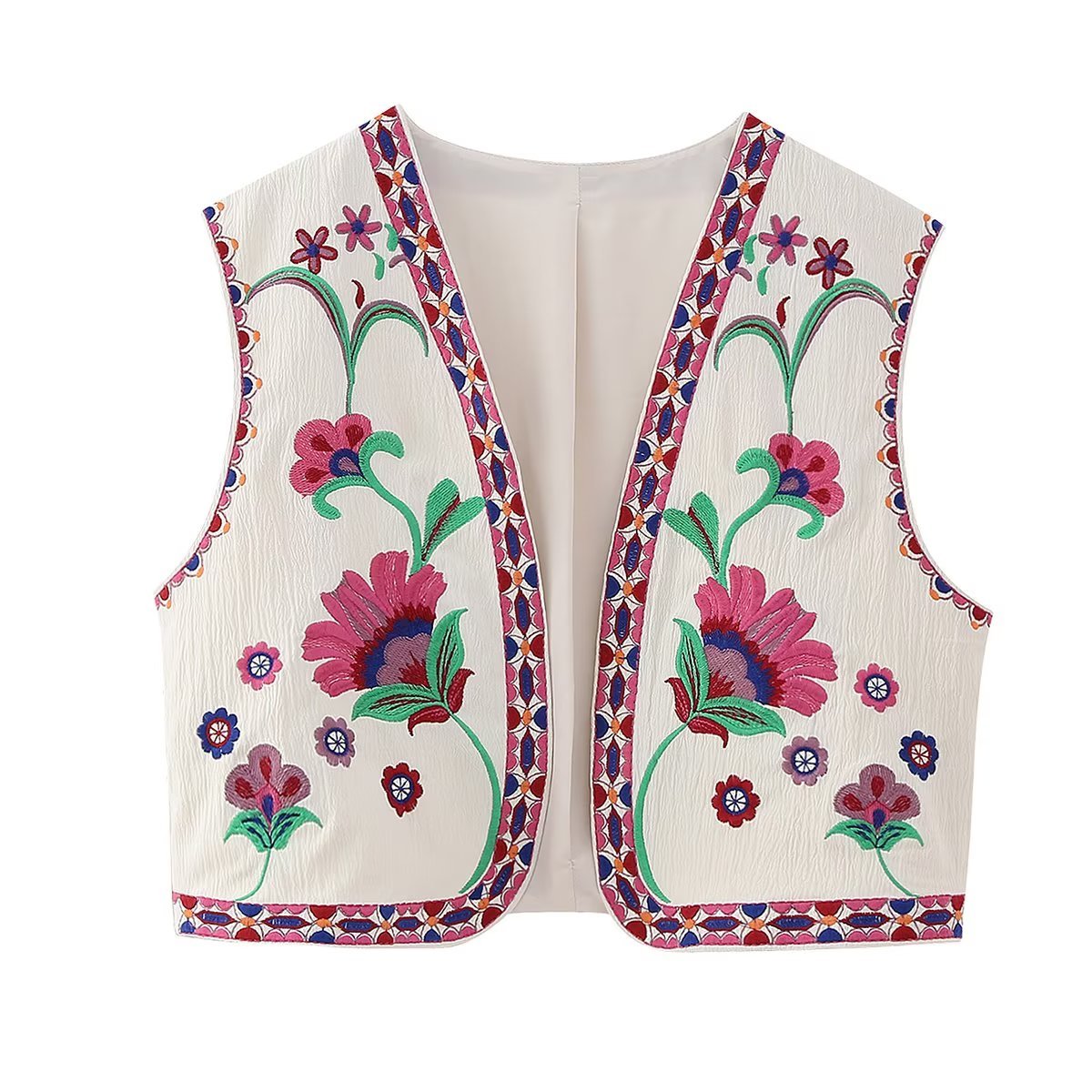 August Floral Embroidered Vest