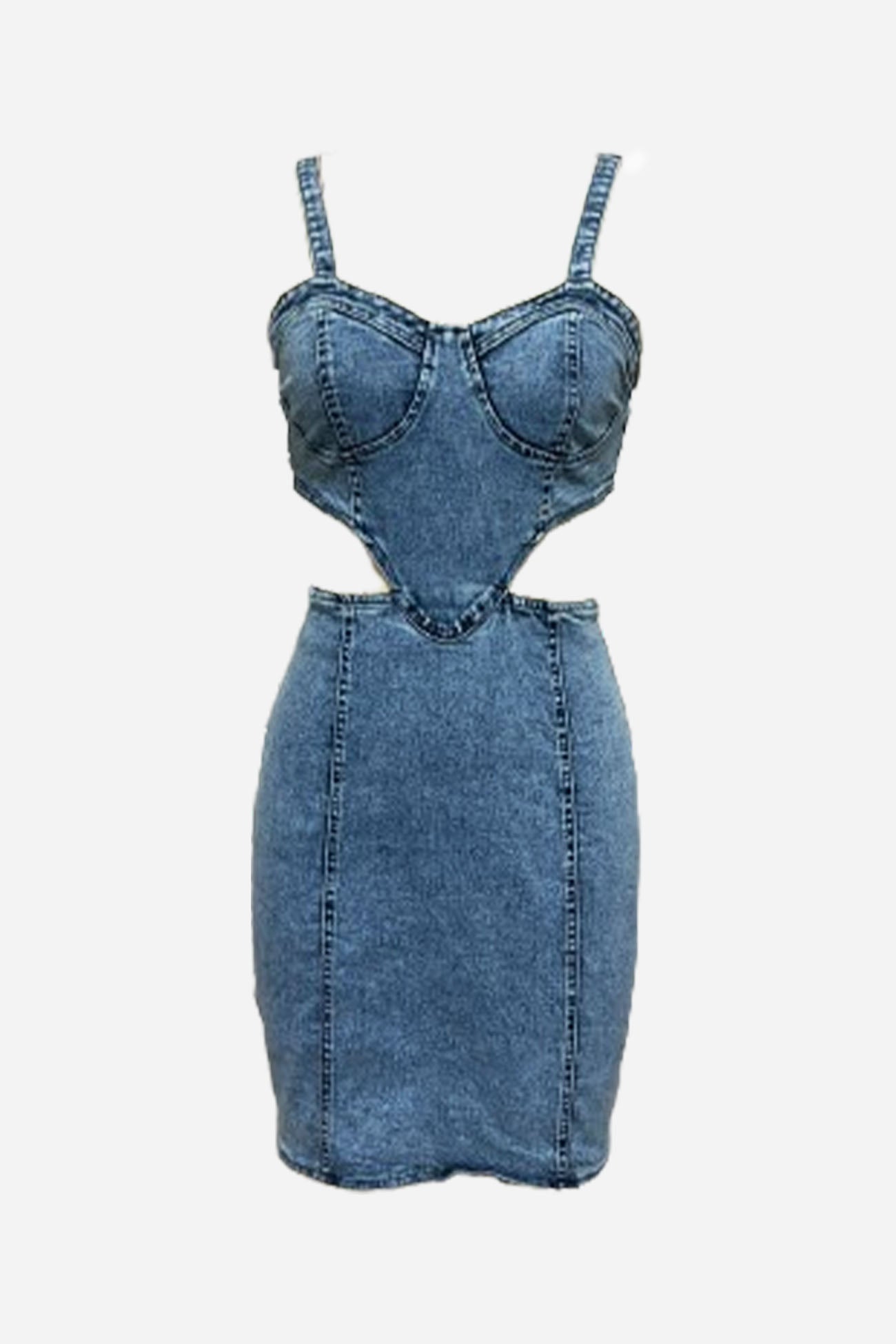 Carmen Denim Cut-Out Mini Dress