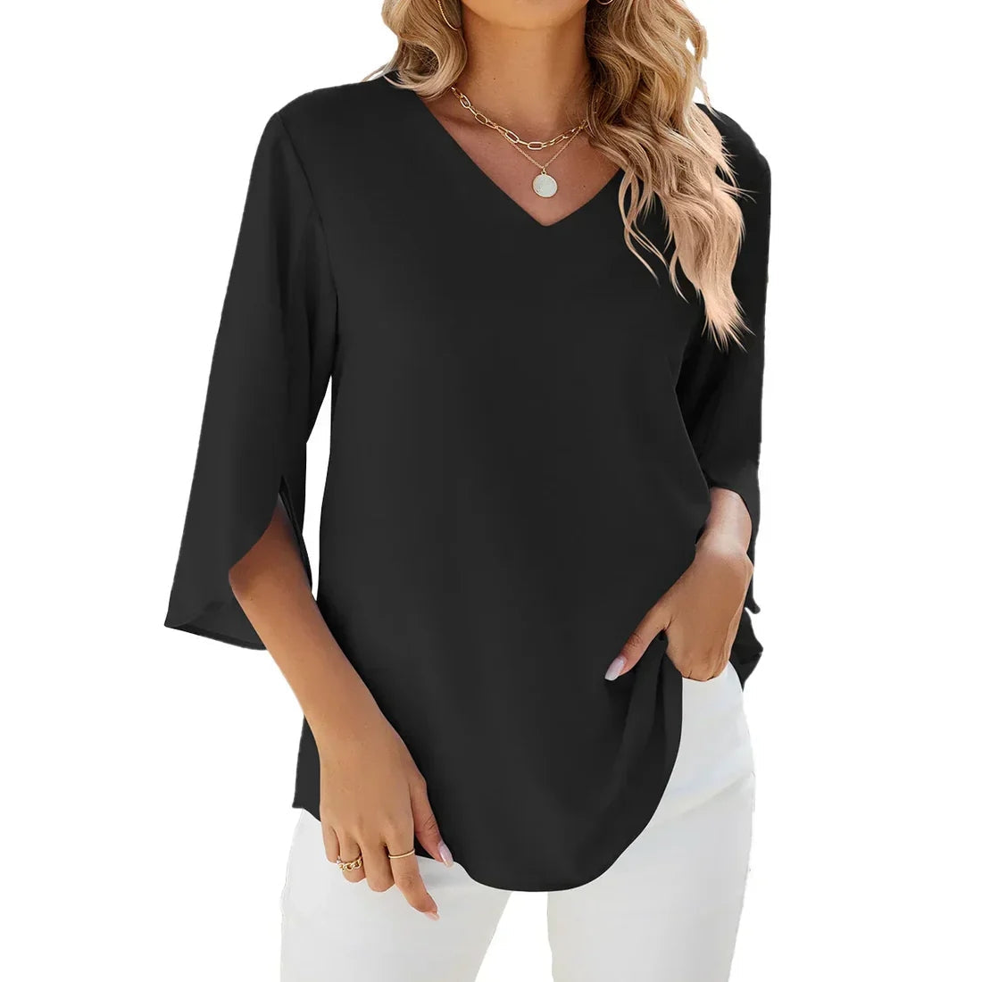 Gable V-Neck Elegant Blouse