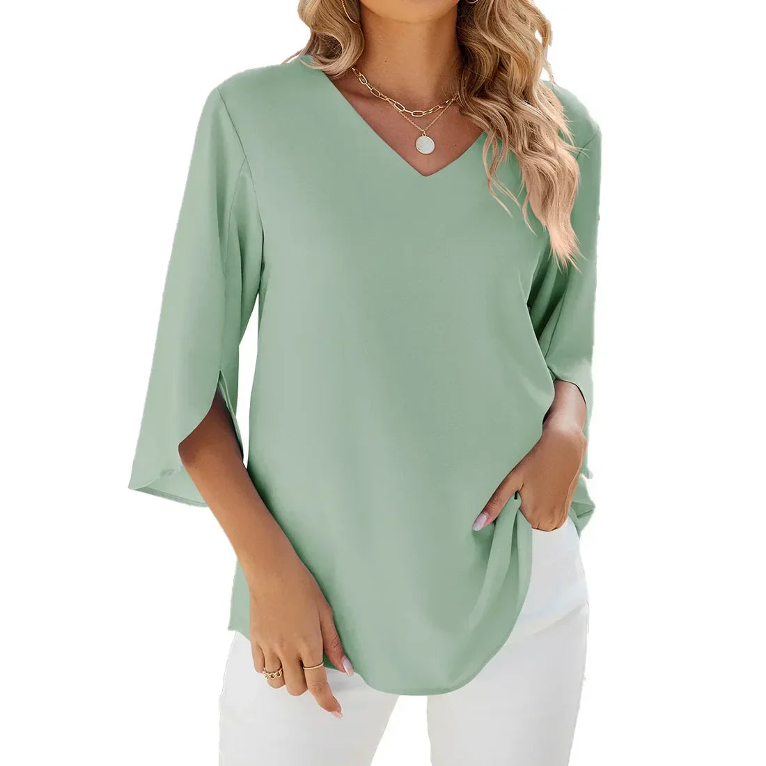 Gable V-Neck Elegant Blouse