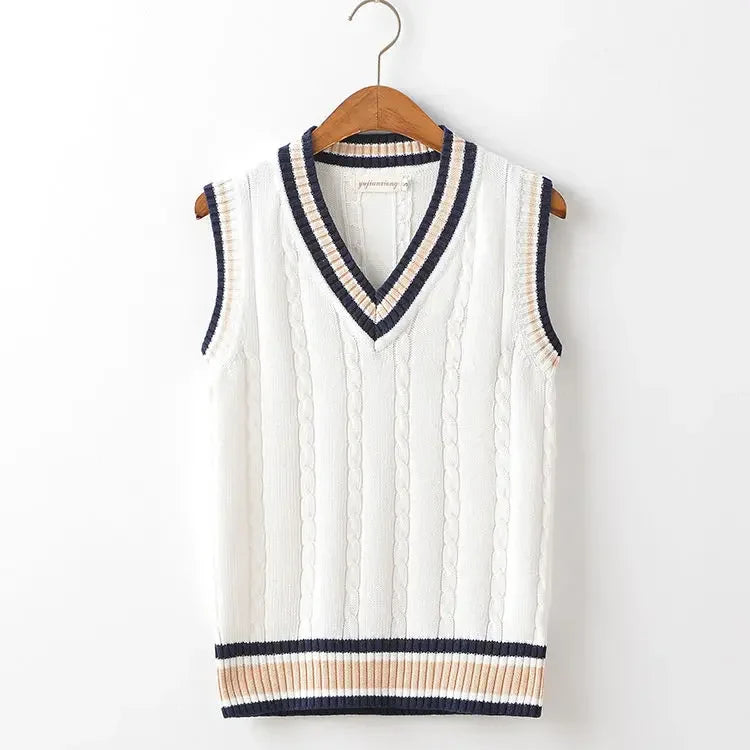 Garnet Cable Knit Sleeveless Vest