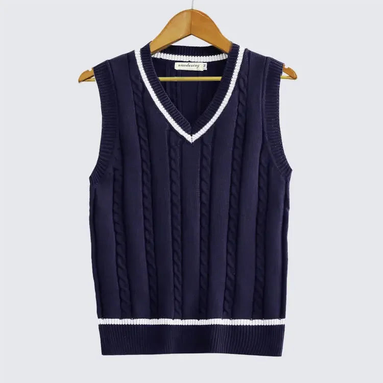 Garnet Cable Knit Sleeveless Vest