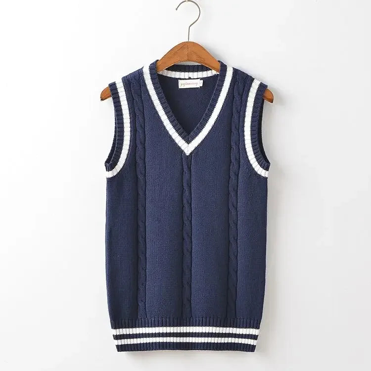 Garnet Cable Knit Sleeveless Vest