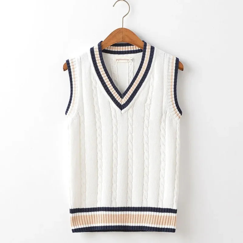 Garnet Cable Knit Sleeveless Vest