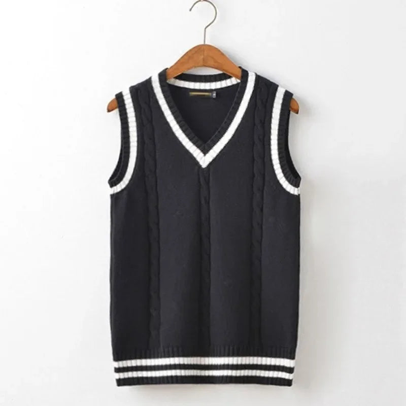 Garnet Cable Knit Sleeveless Vest