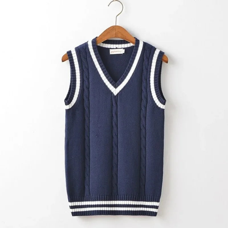 Garnet Cable Knit Sleeveless Vest