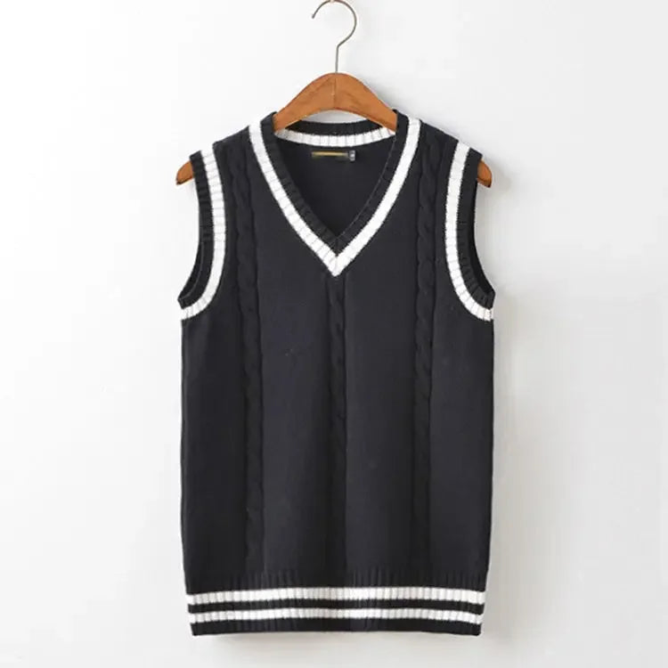 Garnet Cable Knit Sleeveless Vest