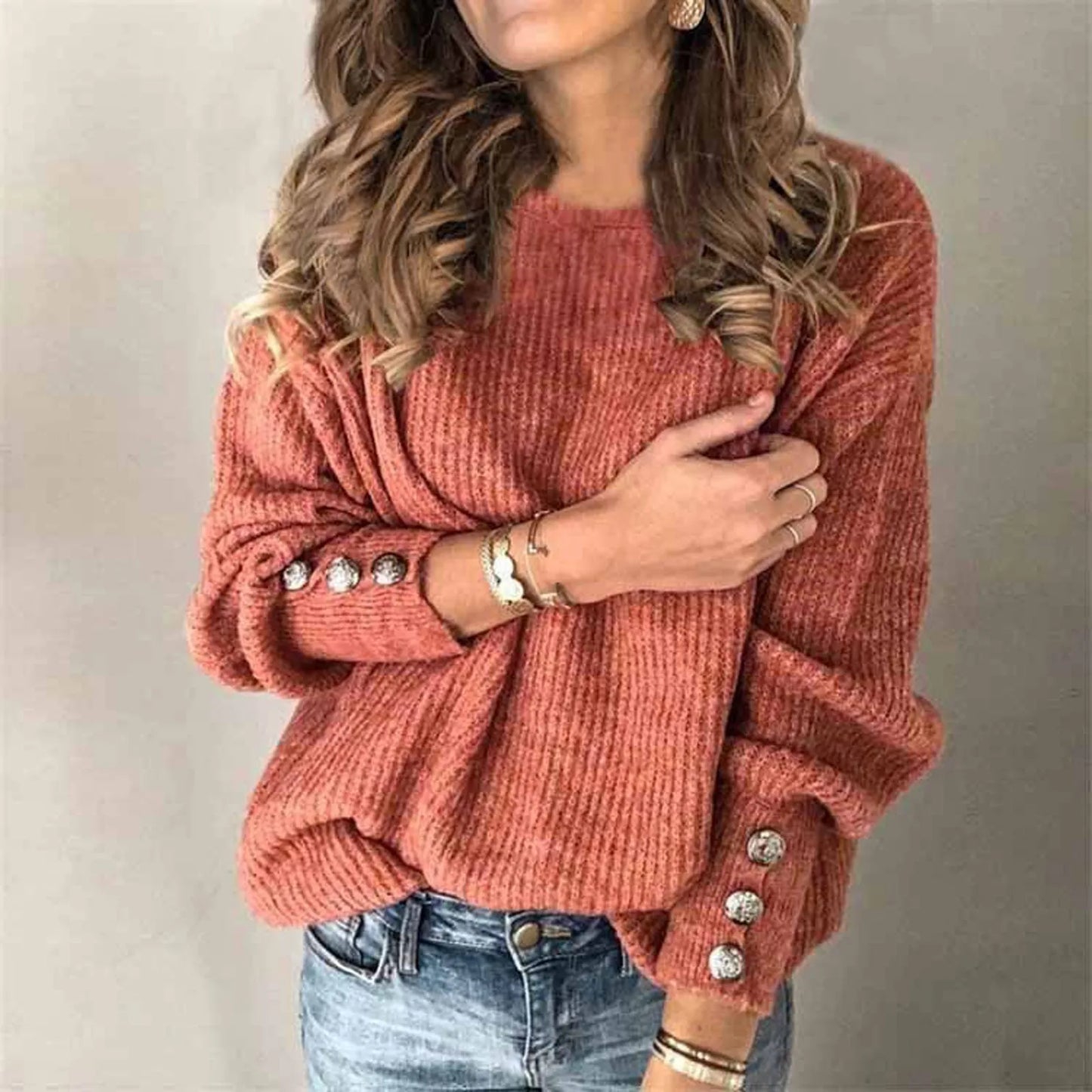 Gaspar Button Cuff Turtleneck Sweater