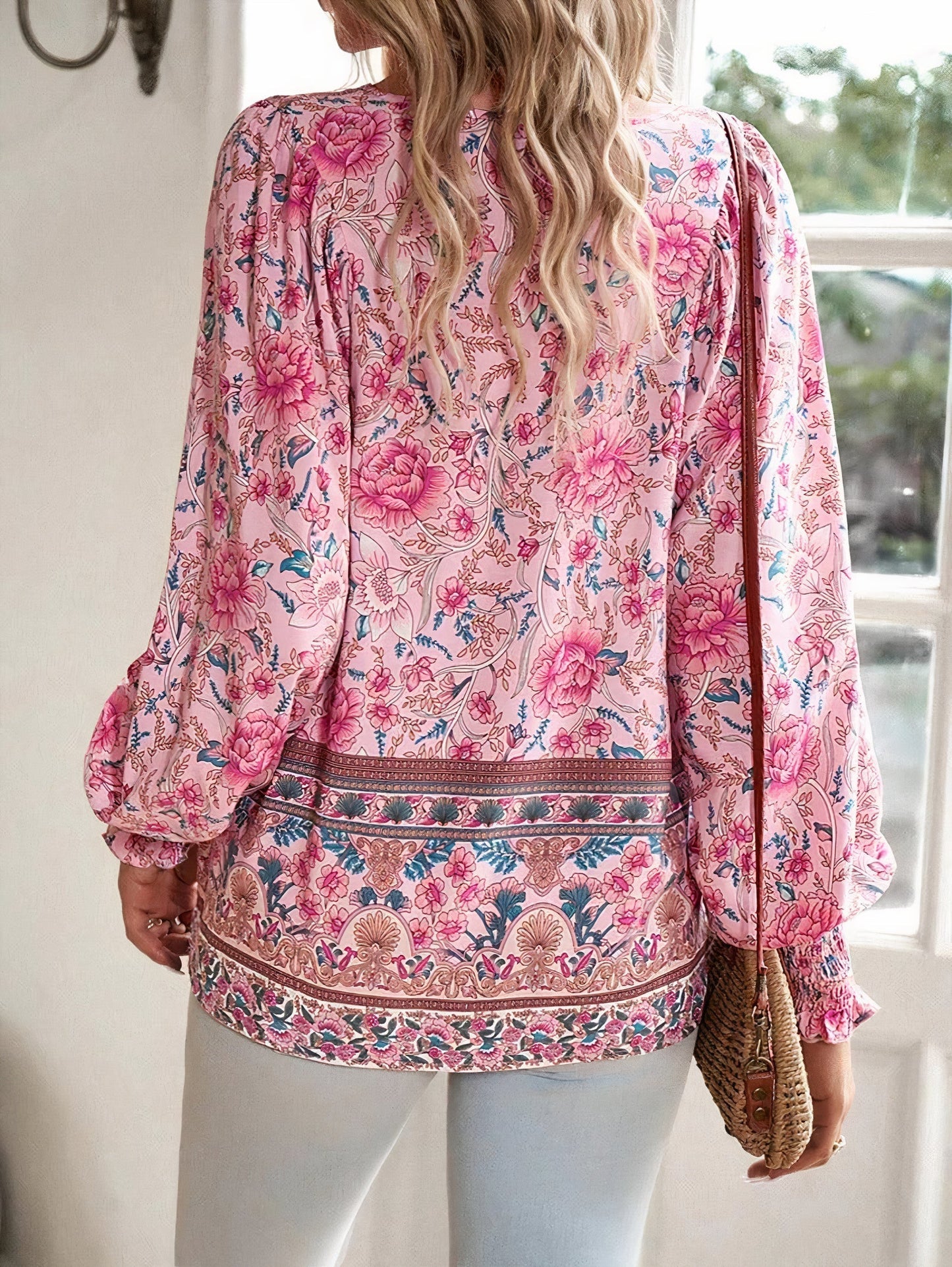 Genevieve Bohemian Floral Blouse