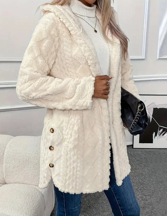 Georgette Plush Hooded Coat