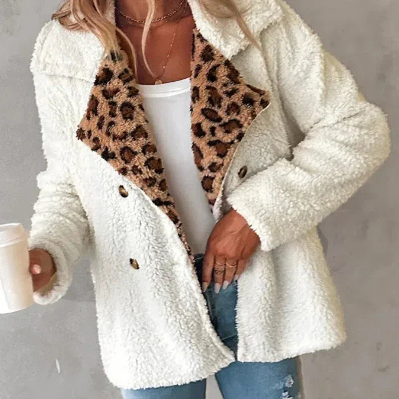 Gibson Faux Sherpa Leopard-Lined Coat