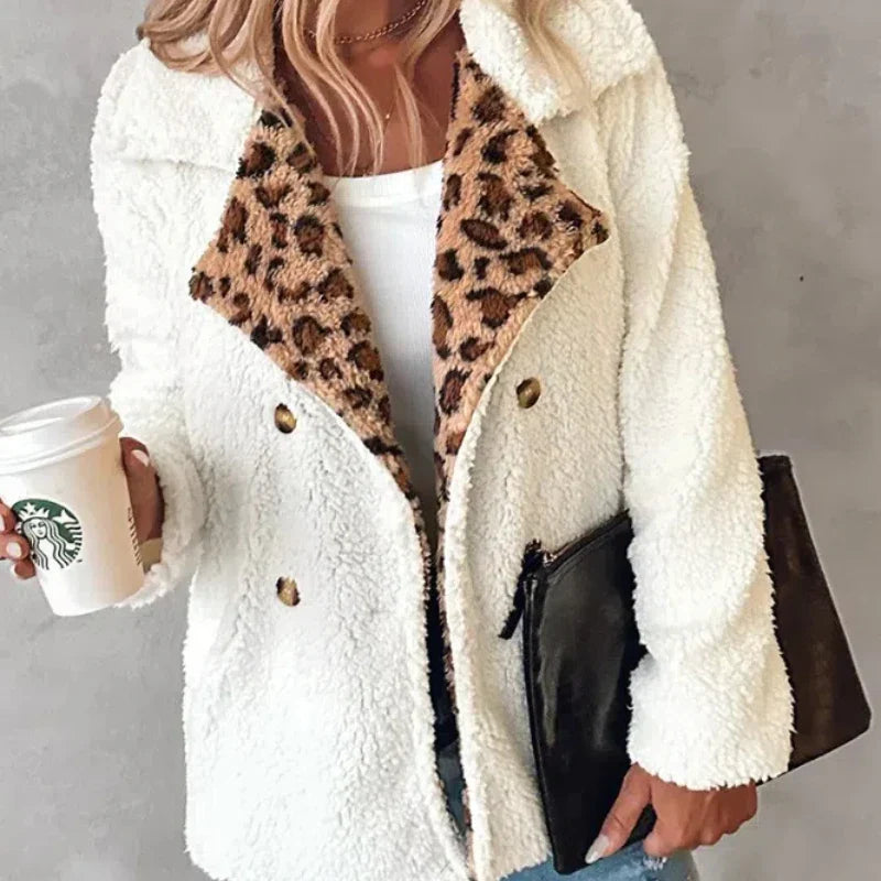 Gibson Faux Sherpa Leopard-Lined Coat