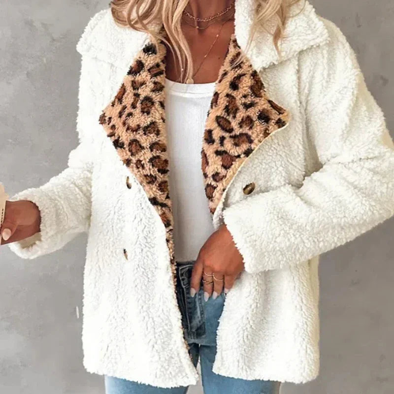 Gibson Faux Sherpa Leopard-Lined Coat