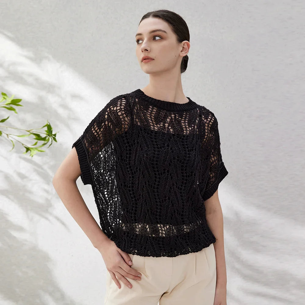 Gilberto Crochet Knit Top