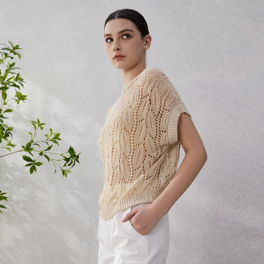 Gilberto Crochet Knit Top