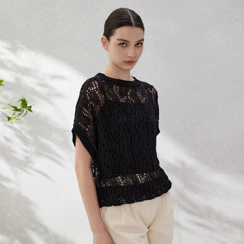 Gilberto Crochet Knit Top