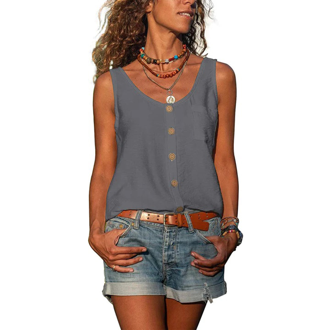 Ginny Button-Down Sleeveless Top