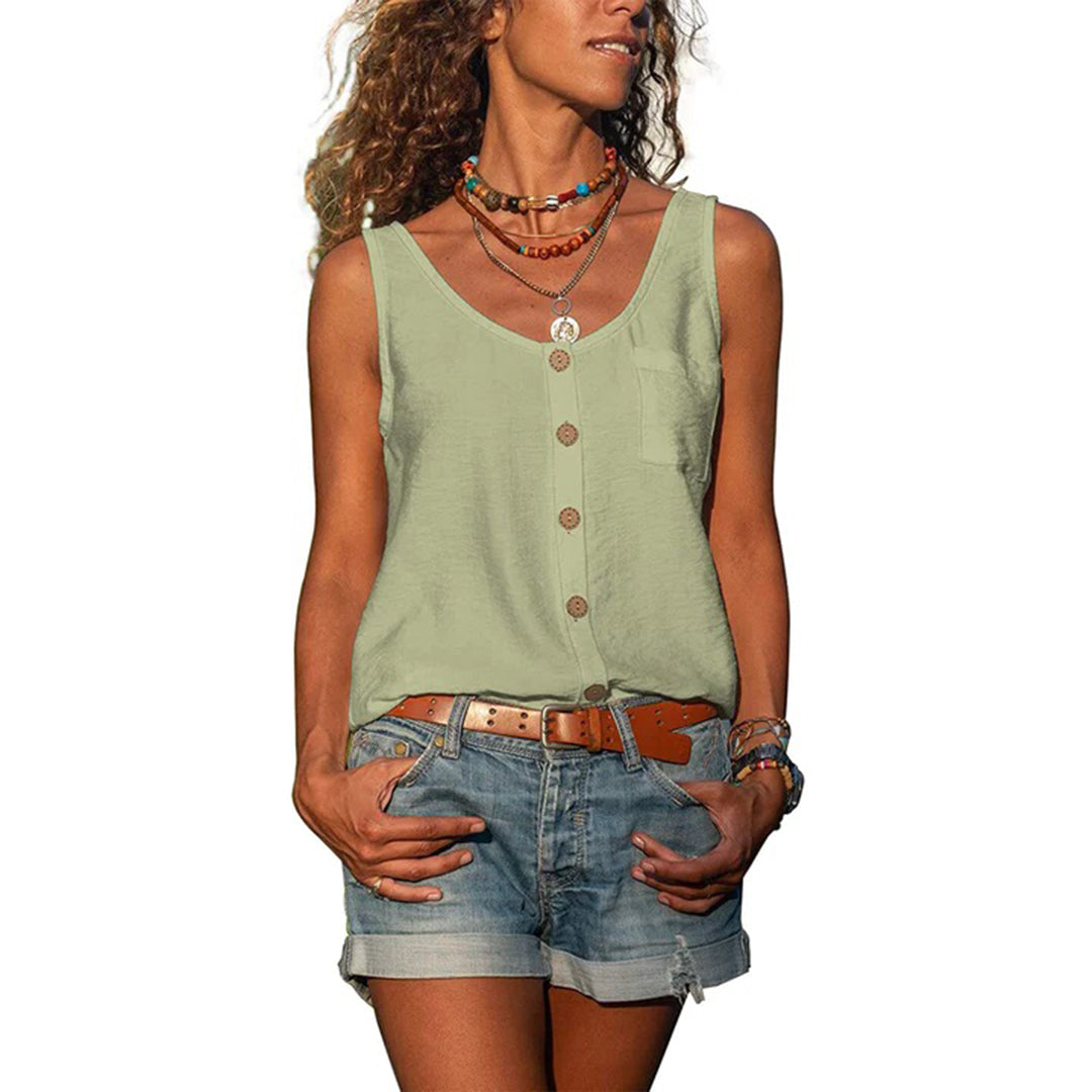 Ginny Button-Down Sleeveless Top