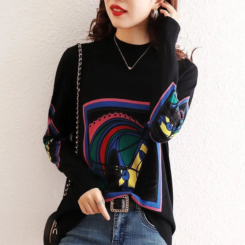 Giovanna Abstract Pattern Knit Sweater