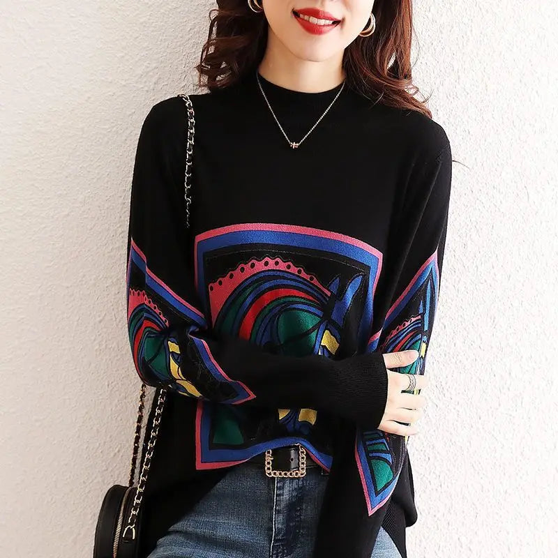 Giovanna Abstract Pattern Knit Sweater