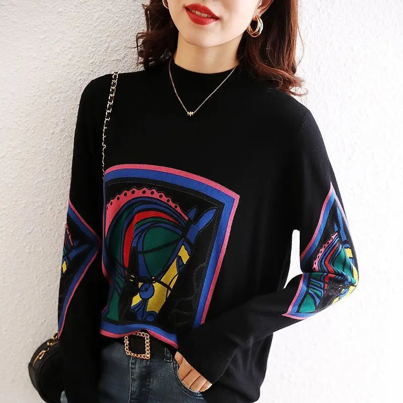 Giovanna Abstract Pattern Knit Sweater