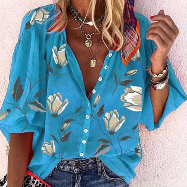 Graeme Floral Button-Up Blouse