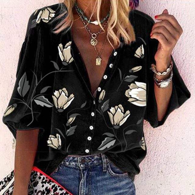 Graeme Floral Button-Up Blouse