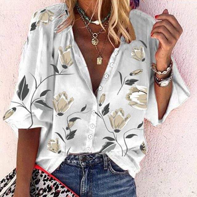 Graeme Floral Button-Up Blouse