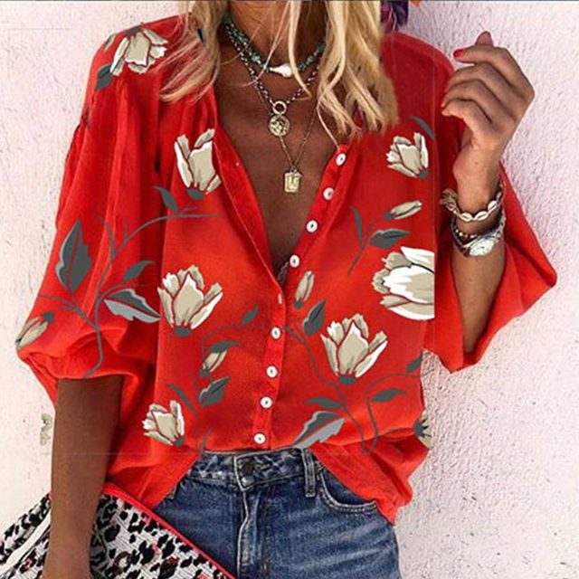 Graeme Floral Button-Up Blouse