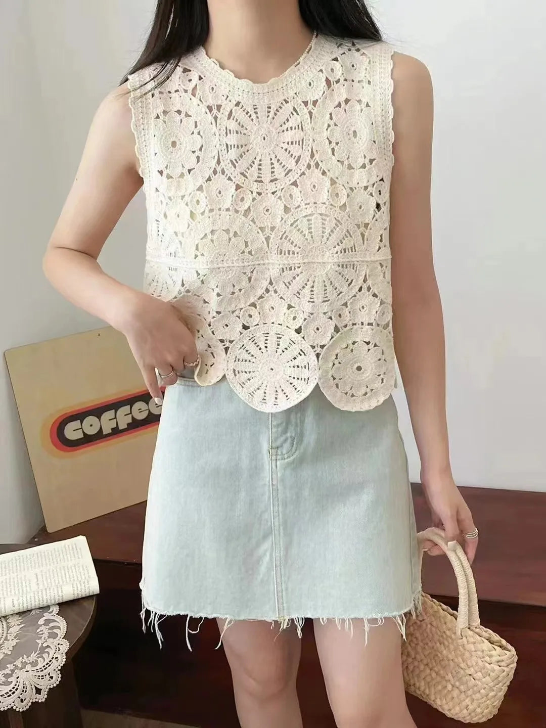 Greenlee Crochet Lace Top