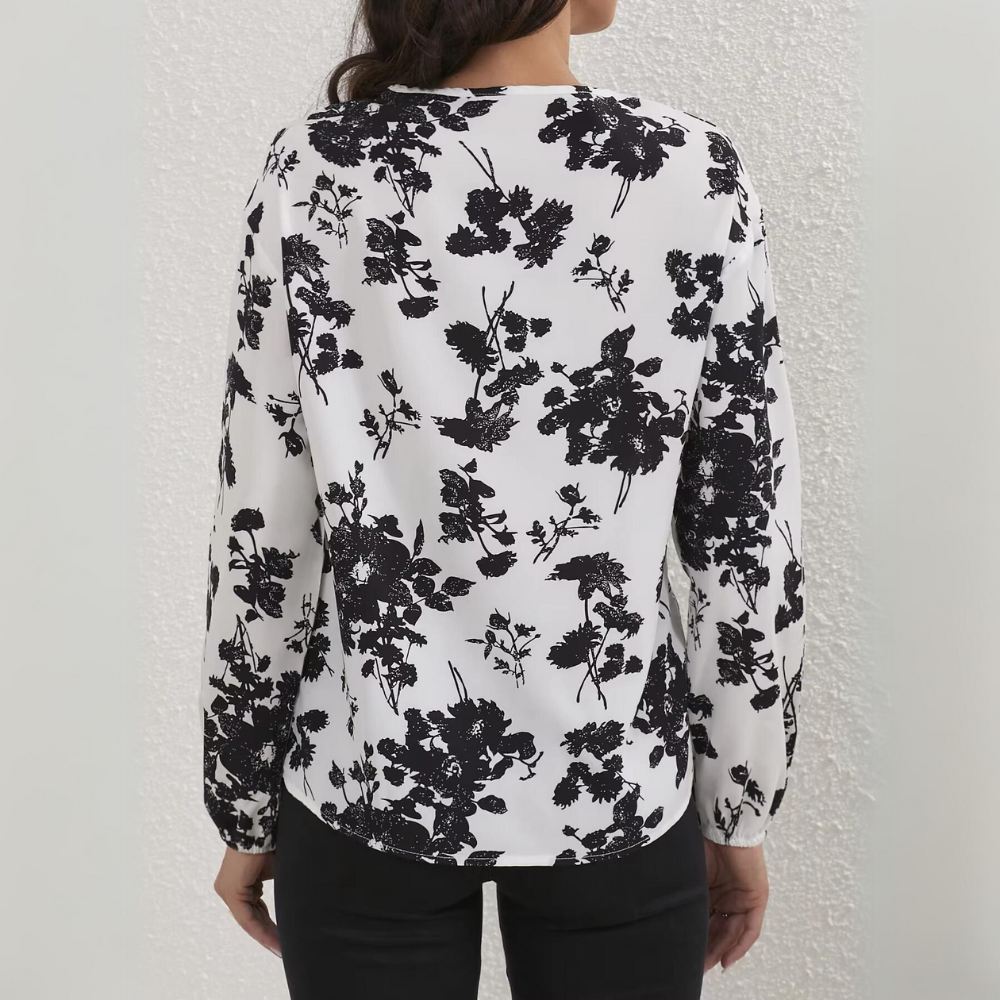 Guinevere Floral Tie-Neck Blouse