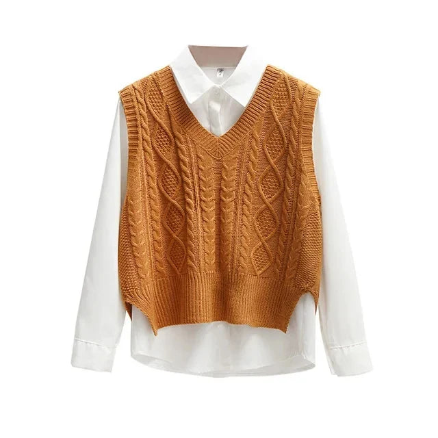 Gus Cable Knit Sweater Vest