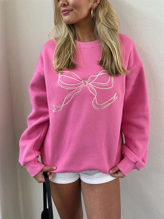 Gwyndolyn Pink Bow Sweatshirt