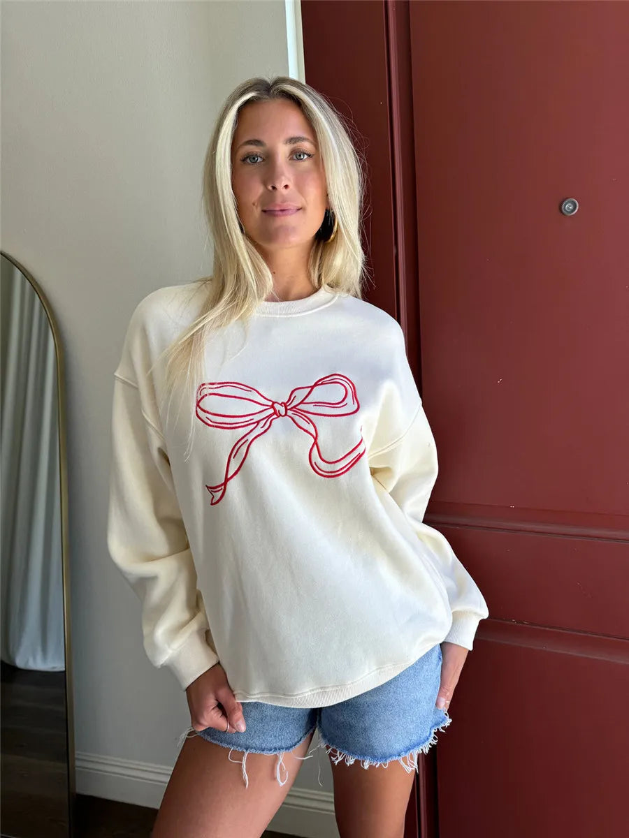 Gwyndolyn Pink Bow Sweatshirt