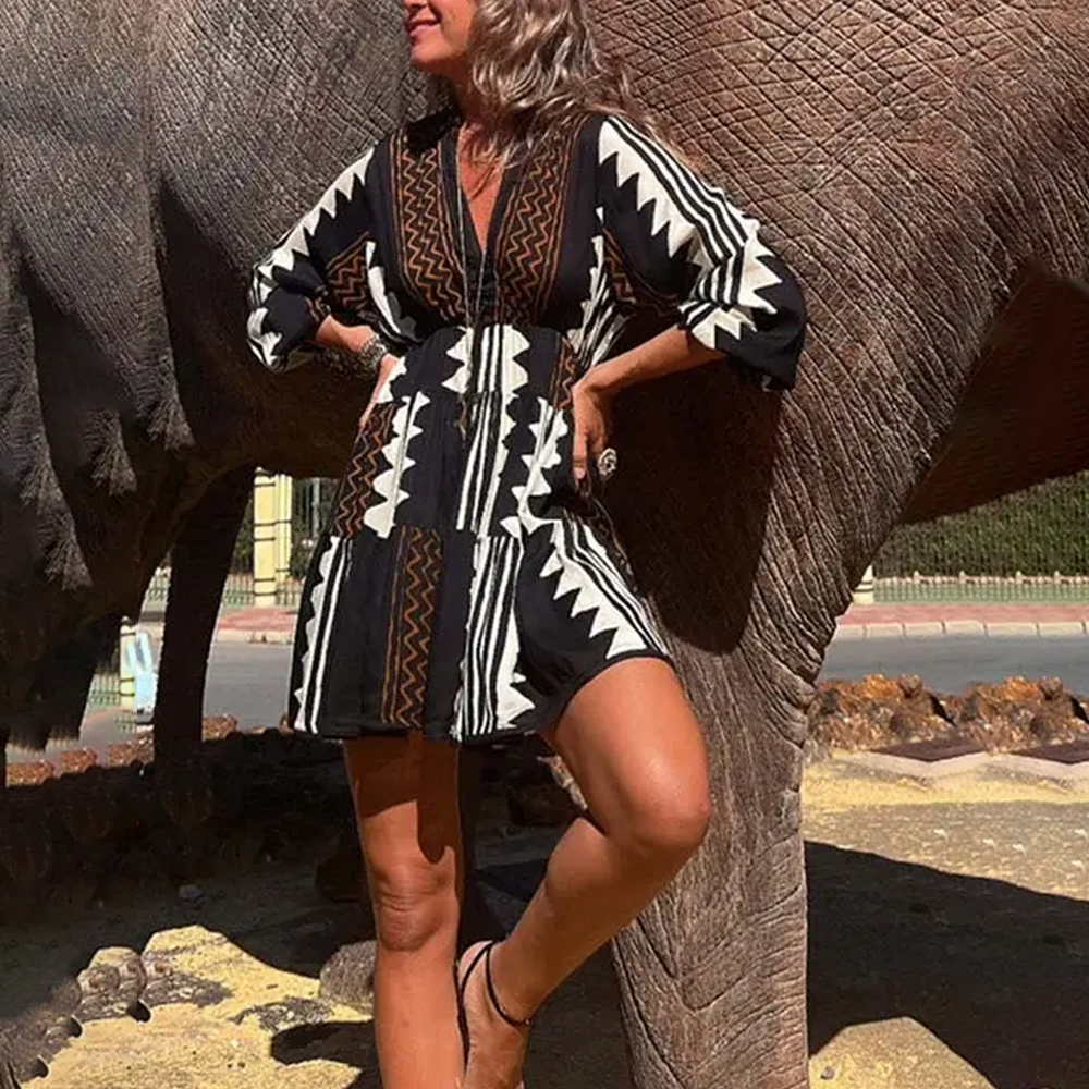 Leanna Tribal Mini Dress