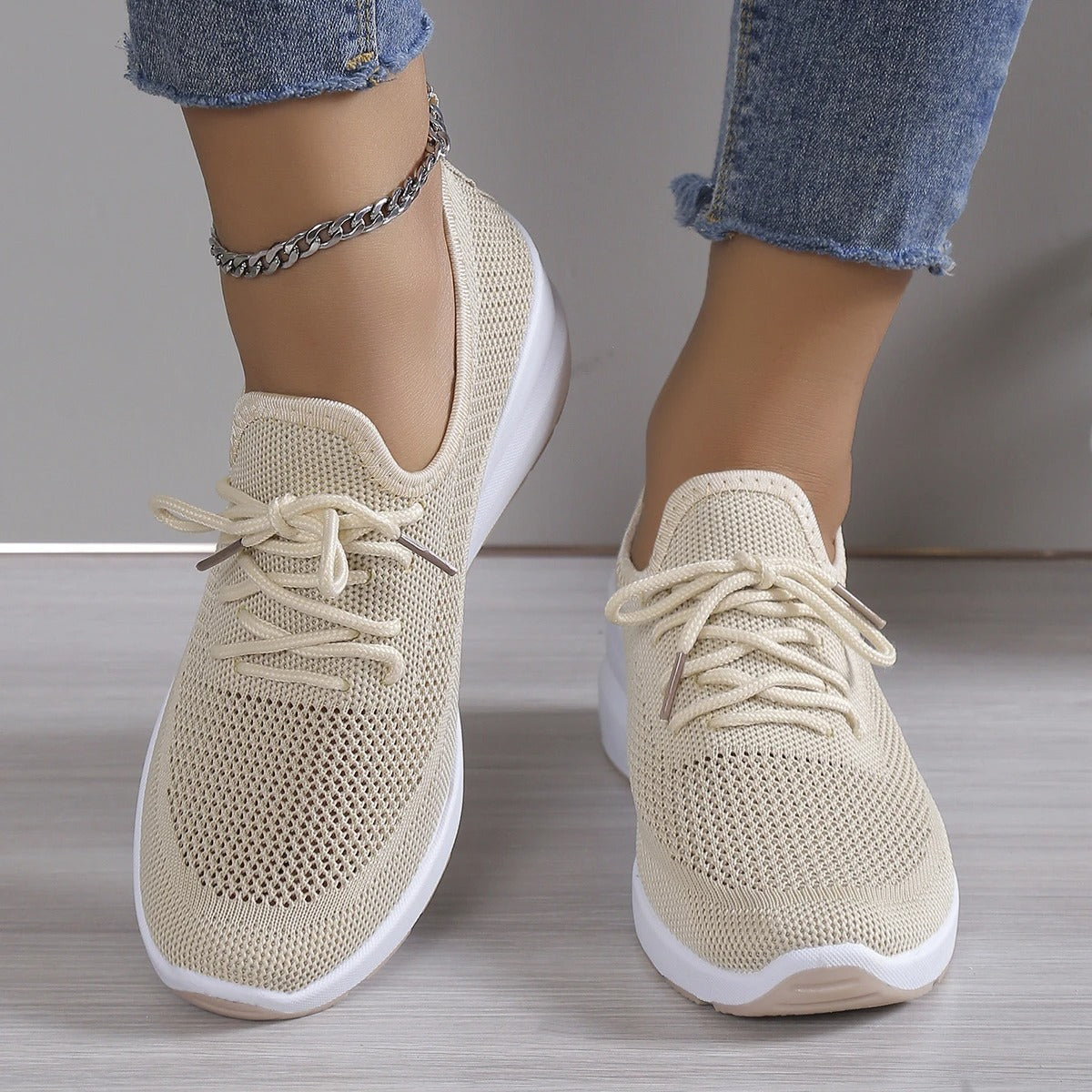 Mutiara Breathable Knit Casual Sneakers