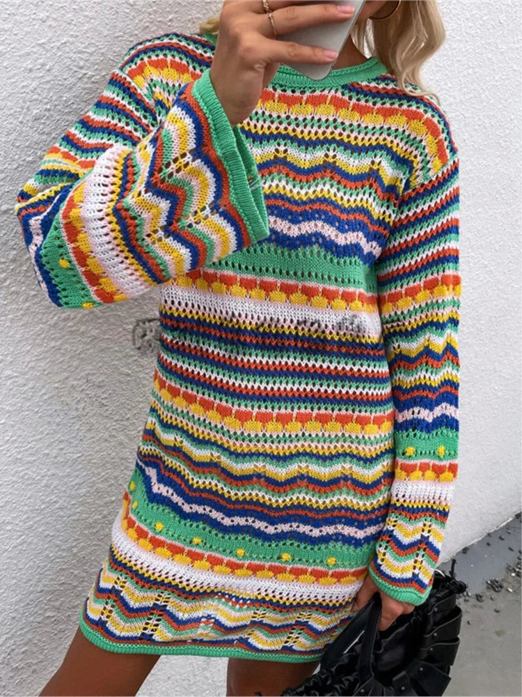 Tymber Boho Knit Sweater Dress