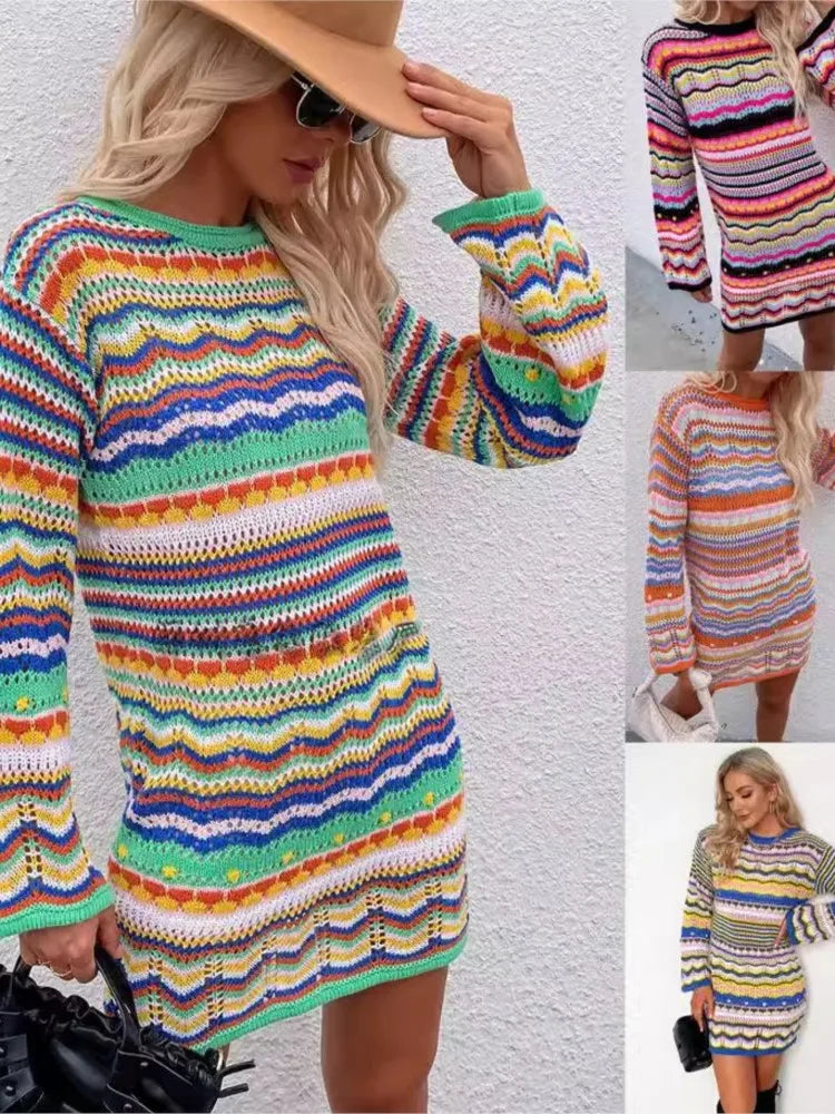 Tymber Boho Knit Sweater Dress