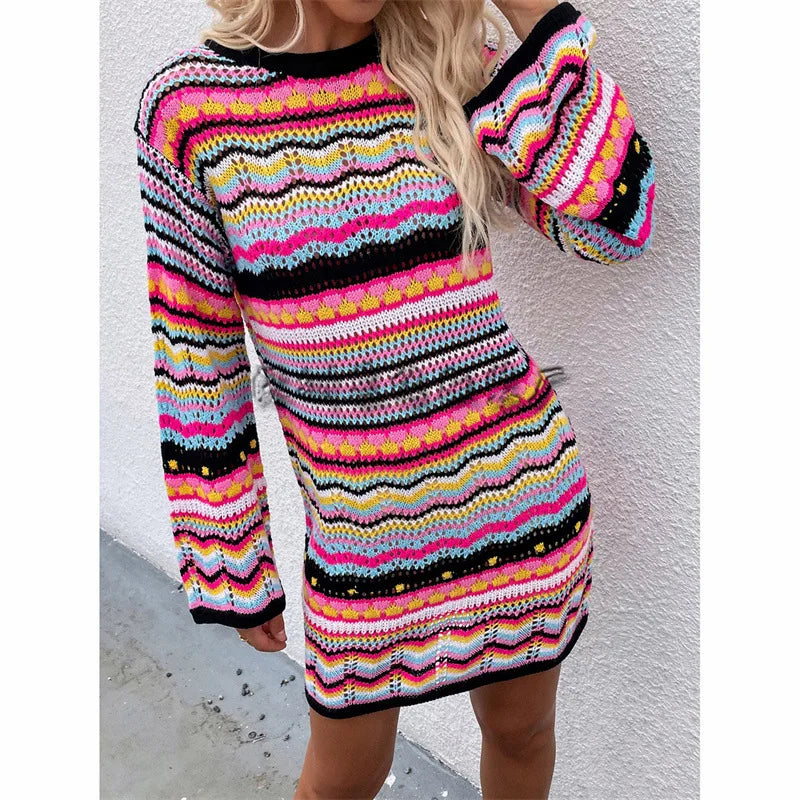 Tymber Boho Knit Sweater Dress