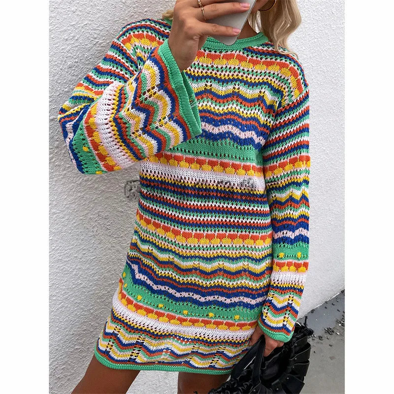 Tymber Boho Knit Sweater Dress