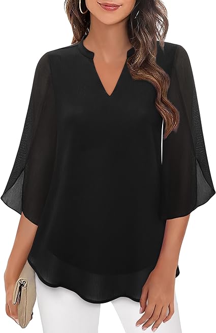 Valinda Graceful Split-Sleeve Blouse