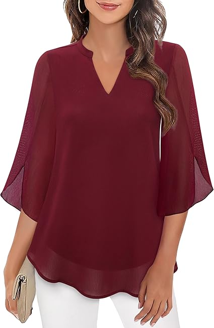 Valinda Graceful Split-Sleeve Blouse