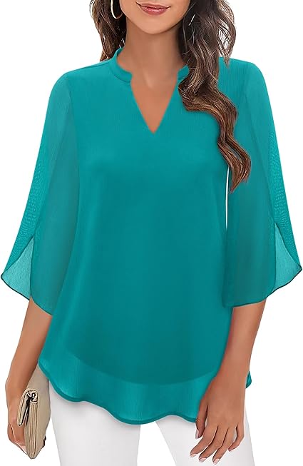 Valinda Graceful Split-Sleeve Blouse