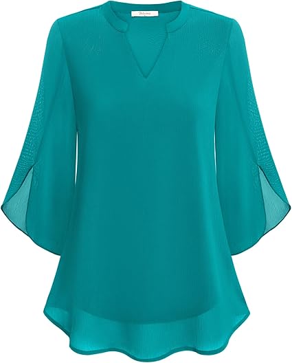 Valinda Graceful Split-Sleeve Blouse